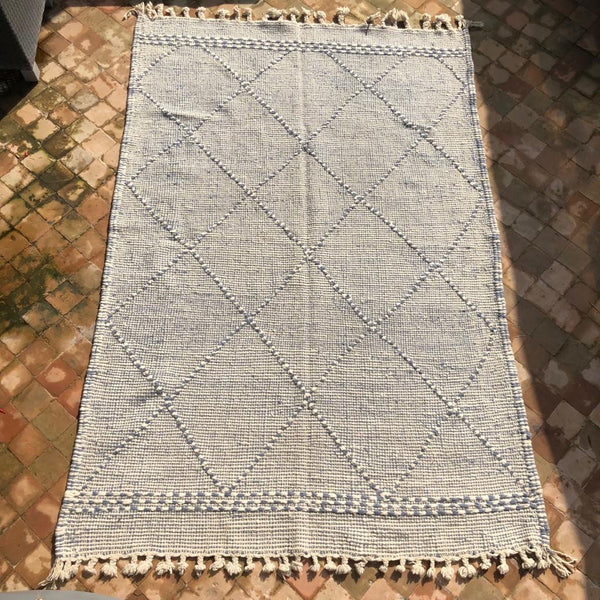 Kilim 210x145 cm Bleu/Gris